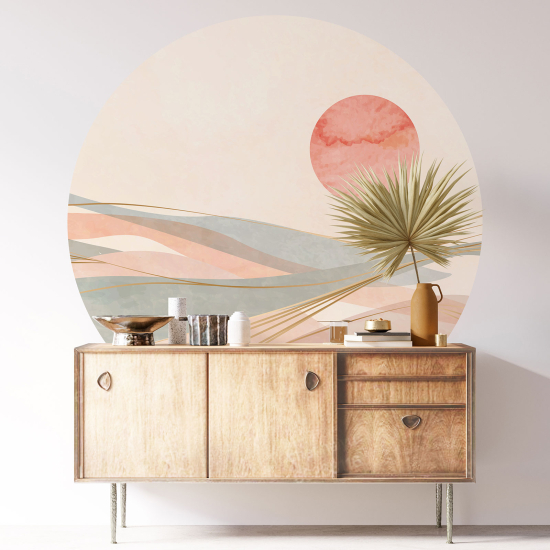 Round / Circle Wall Sticker - Boho Landscape