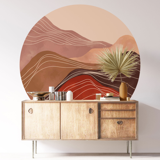 Round / Circle Wall Sticker - Boho Landscape