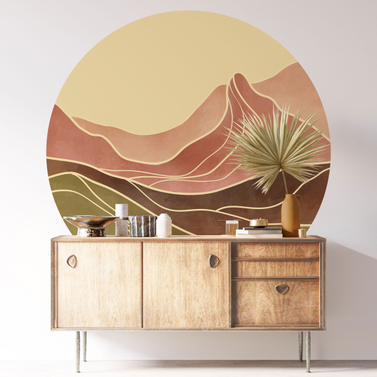 Round / Circle Wall Sticker - Boho Landscape