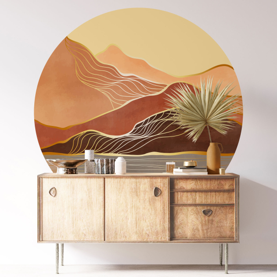 Round / Circle Wall Sticker - Boho Landscape