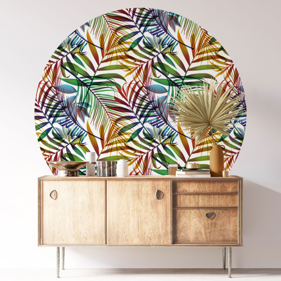 Round / Circle Wall Sticker - Botanical pattern