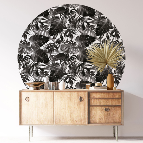 Round / Circle Wall Sticker - Botanical pattern