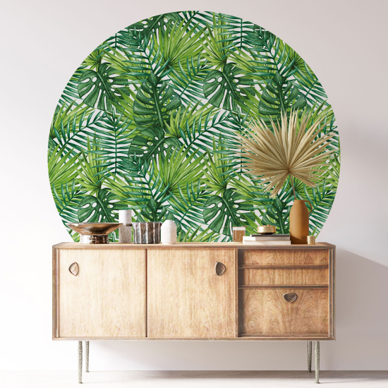 Round / Circle Wall Sticker - Botanical pattern