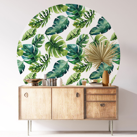 Round / Circle Wall Sticker - Botanical pattern