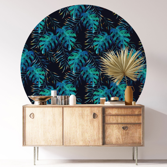 Round / Circle Wall Sticker - Botanical pattern