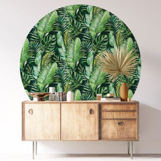 Round / Circle Wall Sticker - Botanical pattern