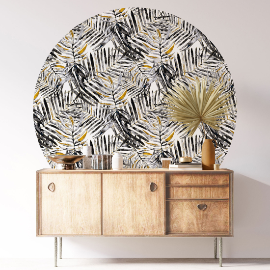 Round / Circle Wall Sticker - Botanical pattern