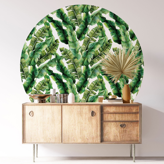 Round / Circle Wall Sticker - Botanical pattern