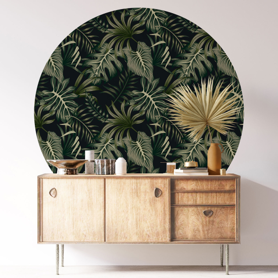 Round / Circle Wall Sticker - Botanical pattern