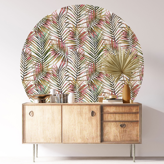 Round / Circle Wall Sticker - Botanical pattern