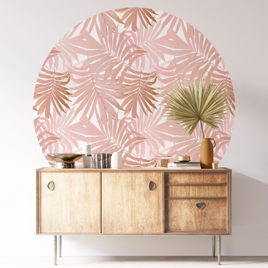 Round / Circle Wall Sticker - Botanical pattern