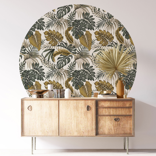 Round / Circle Wall Sticker - Botanical pattern