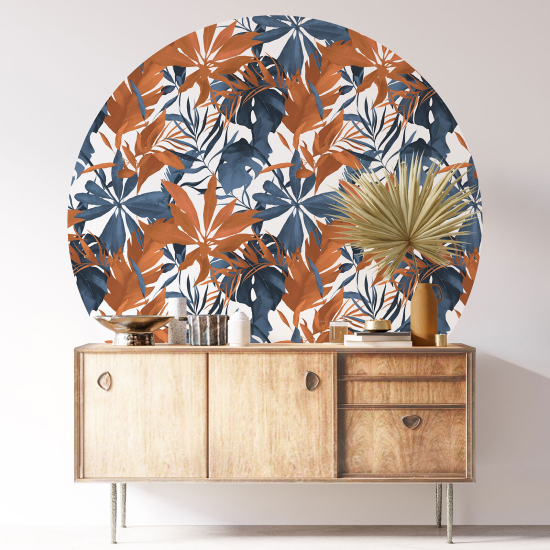 Round / Circle Wall Sticker - Botanical pattern