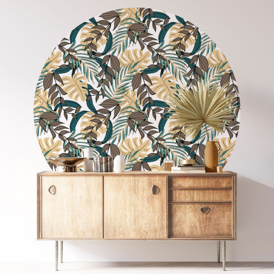 Round / Circle Wall Sticker - Botanical pattern