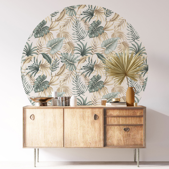 Round / Circle Wall Sticker - Botanical pattern