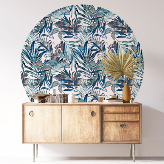 Round / Circle Wall Sticker - Botanical pattern