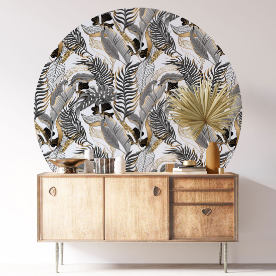 Round / Circle Wall Sticker - Botanical pattern