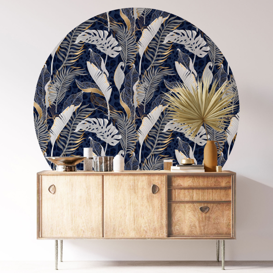 Round / Circle Wall Sticker - Botanical pattern