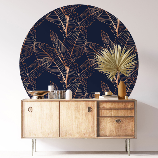 Round / Circle Wall Sticker - Botanical pattern