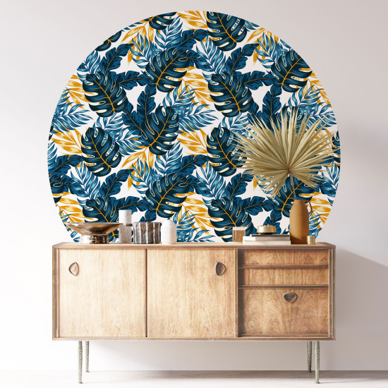 Round / Circle Wall Sticker - Botanical pattern