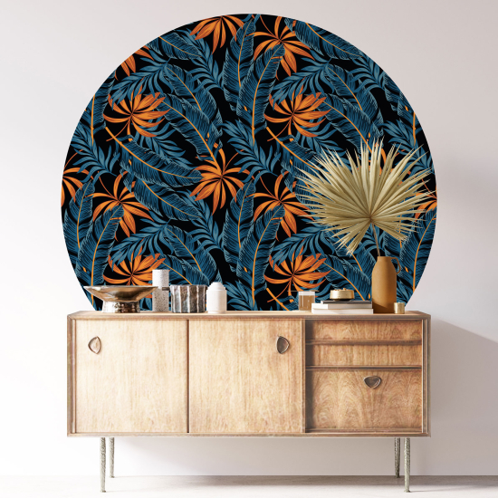 Round / Circle Wall Sticker - Botanical pattern