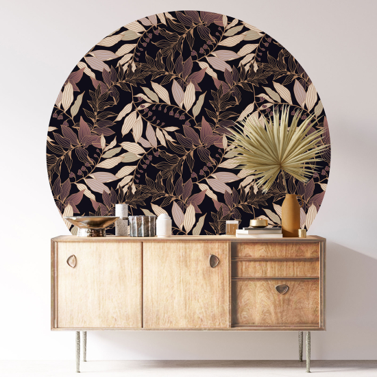 Round / Circle Wall Sticker - Botanical pattern