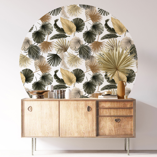 Round / Circle Wall Sticker - Botanical pattern