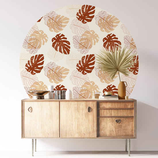 Round / Circle Wall Sticker - Botanical pattern