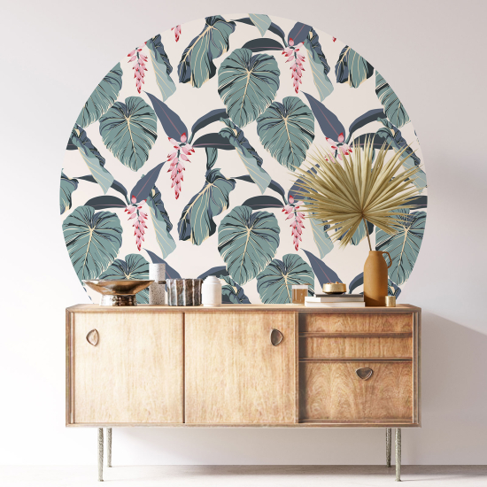 Round / Circle Wall Sticker - Botanical pattern