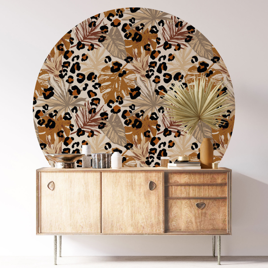 Round / Circle Wall Sticker - Botanical pattern