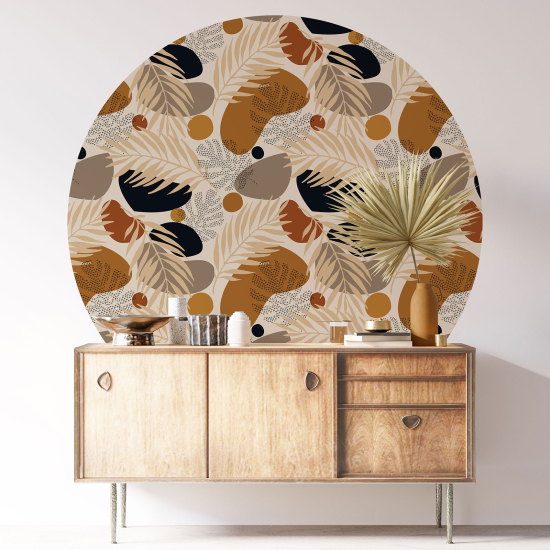 Round / Circle Wall Sticker - Botanical pattern