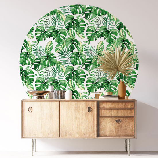 Round / Circle Wall Sticker - Botanical pattern