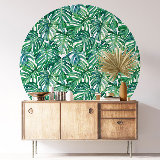 Round / Circle Wall Sticker - Botanical pattern