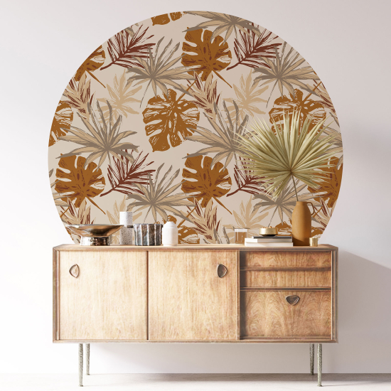 Round / Circle Wall Sticker - Botanical pattern