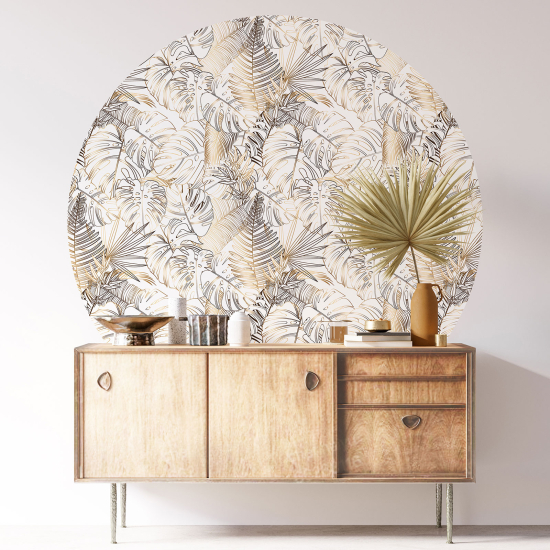 Round / Circle Wall Sticker - Botanical pattern