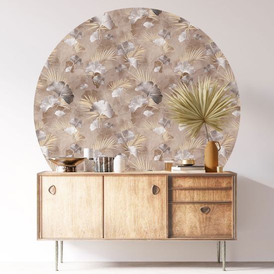 Round / Circle Wall Sticker - Botanical pattern