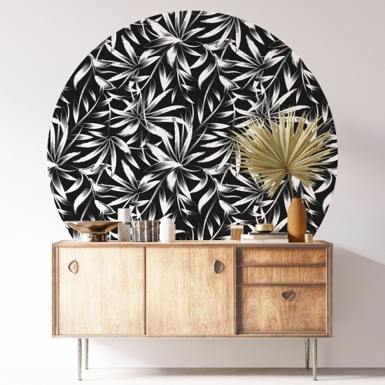 Round / Circle Wall Sticker - Botanical pattern