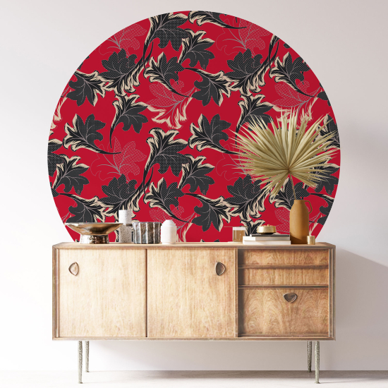 Round / Circle Wall Sticker - Botanical pattern