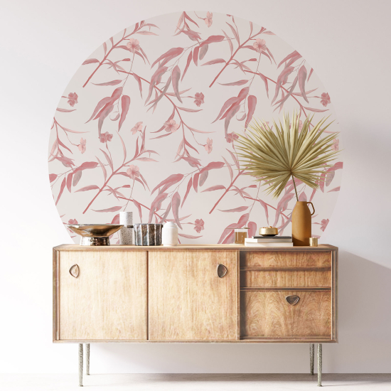 Round / Circle Wall Sticker - Botanical pattern