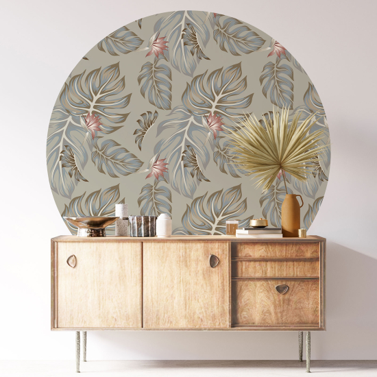 Round / Circle Wall Sticker - Botanical pattern