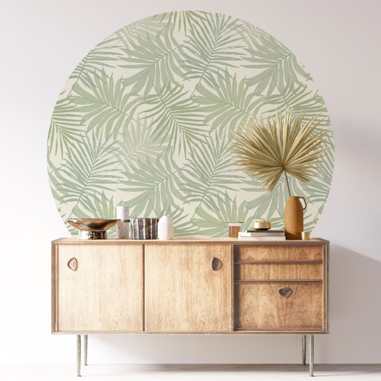 Round / Circle Wall Sticker - Botanical pattern