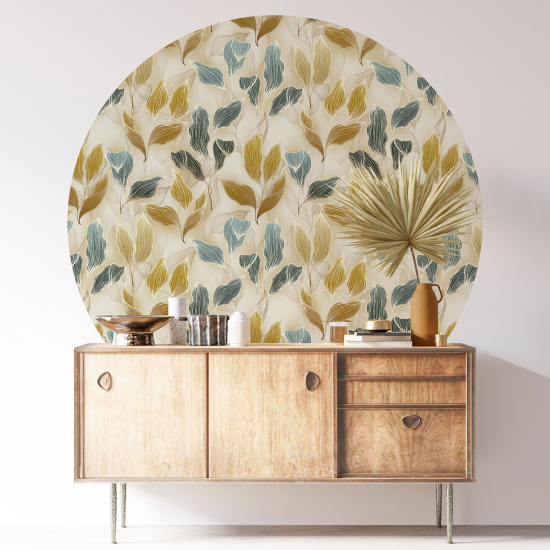 Round / Circle Wall Sticker - Botanical pattern