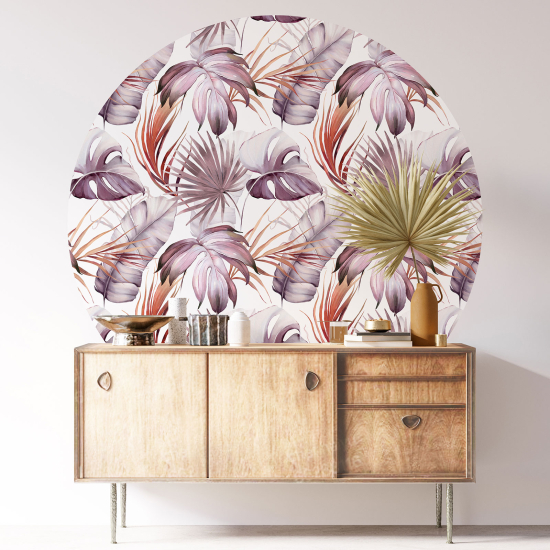 Round / Circle Wall Sticker - Botanical pattern