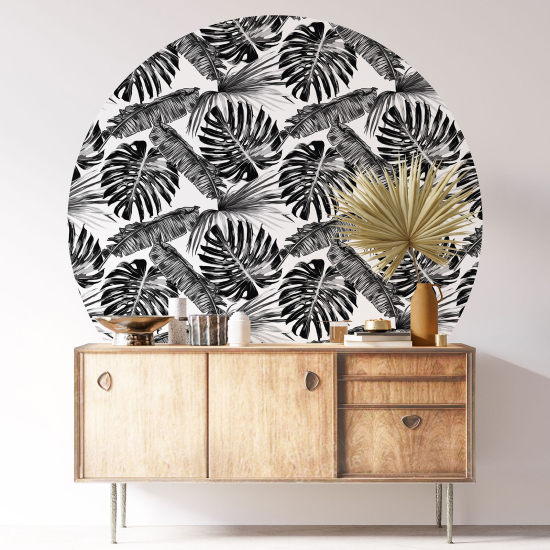 Round / Circle Wall Sticker - Botanical pattern