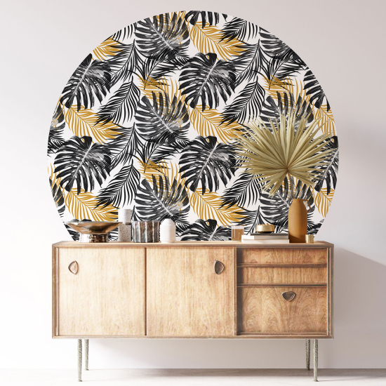 Round / Circle Wall Sticker - Botanical pattern