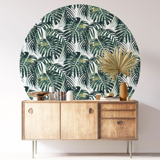 Round / Circle Wall Sticker - Botanical pattern