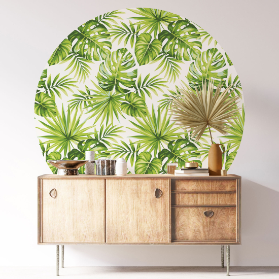 Round / Circle Wall Sticker - Botanical pattern