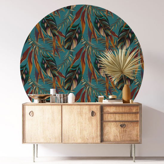 Round / Circle Wall Sticker - Botanical pattern