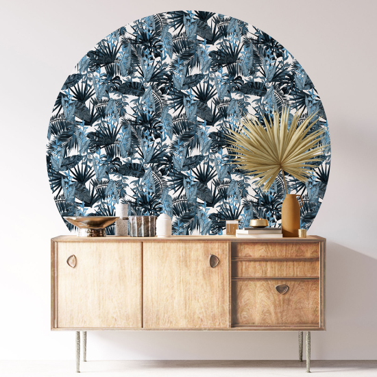 Round / Circle Wall Sticker - Botanical pattern