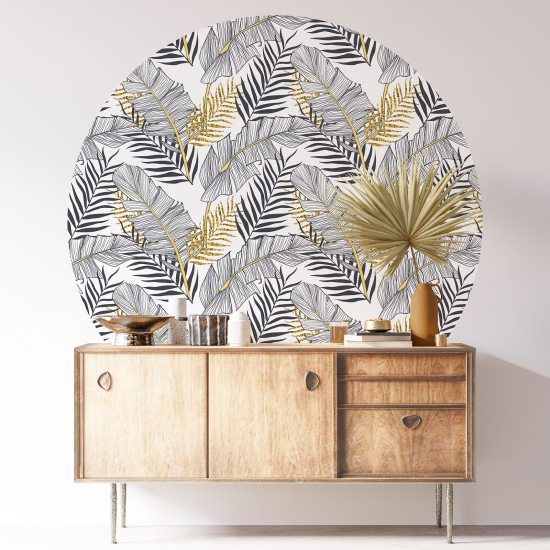 Round / Circle Wall Sticker - Botanical pattern